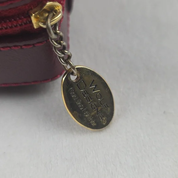 Vintage Wolf Designs Genuine Leather Jewlery Travel Case Necklace Rings Storage - Picture 6 of 6